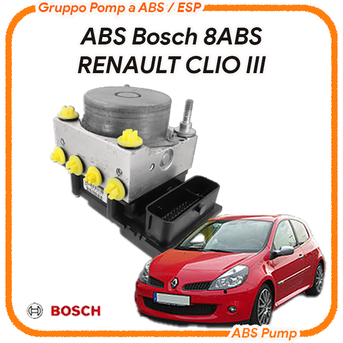 ABS Renault Clio Bosch 8ABS Revisione Modulo Pompa